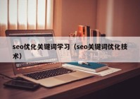 seo优化关键词学习（seo关键词优化技术）